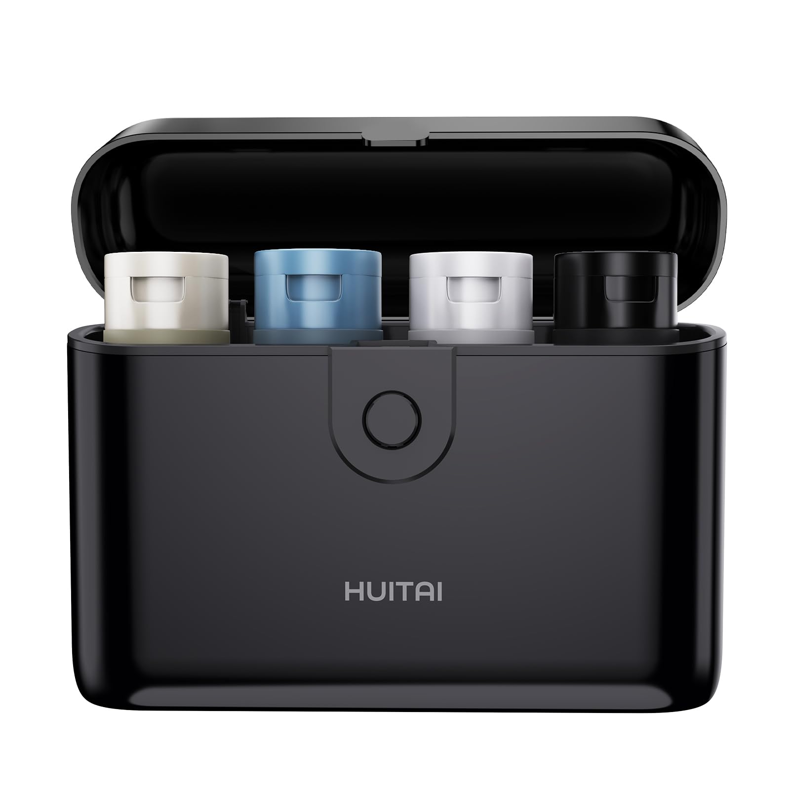 HUITAI Travel Bottles TSA 4x2oz With Case Leak-Proof Black
