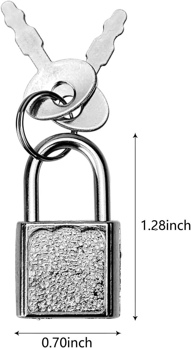 5 Pack Mini Diary Padlock, Small Locks with Keys, Tiny Luggage Locks for Travel, Journal, Jewelry, Backpack, Boxes (Square, 5)
