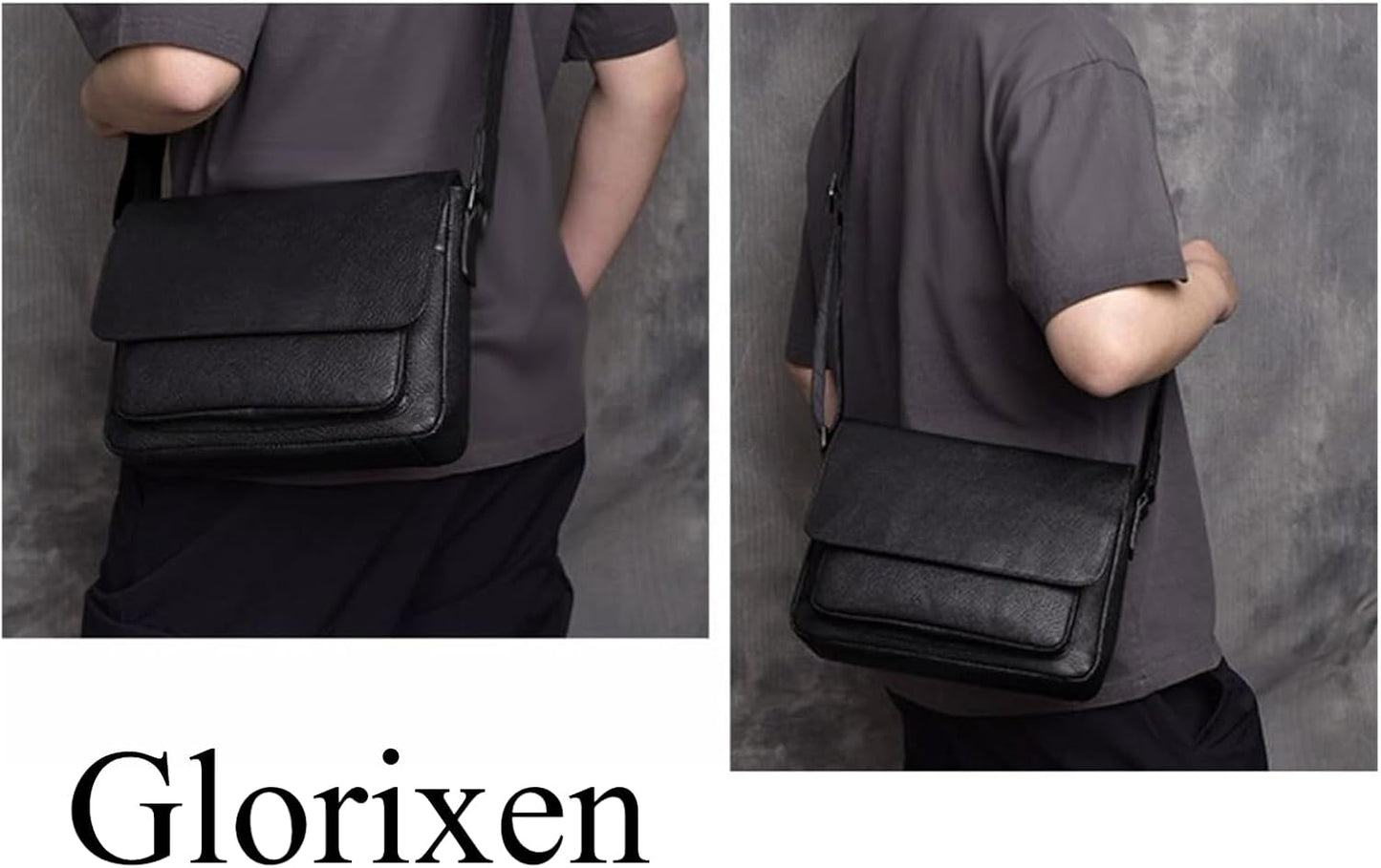 Genuine Leather Messenger Bag for Men Crossbody Waist Pack Shoulder Bag Casual Daypack Travel Sling Bag
