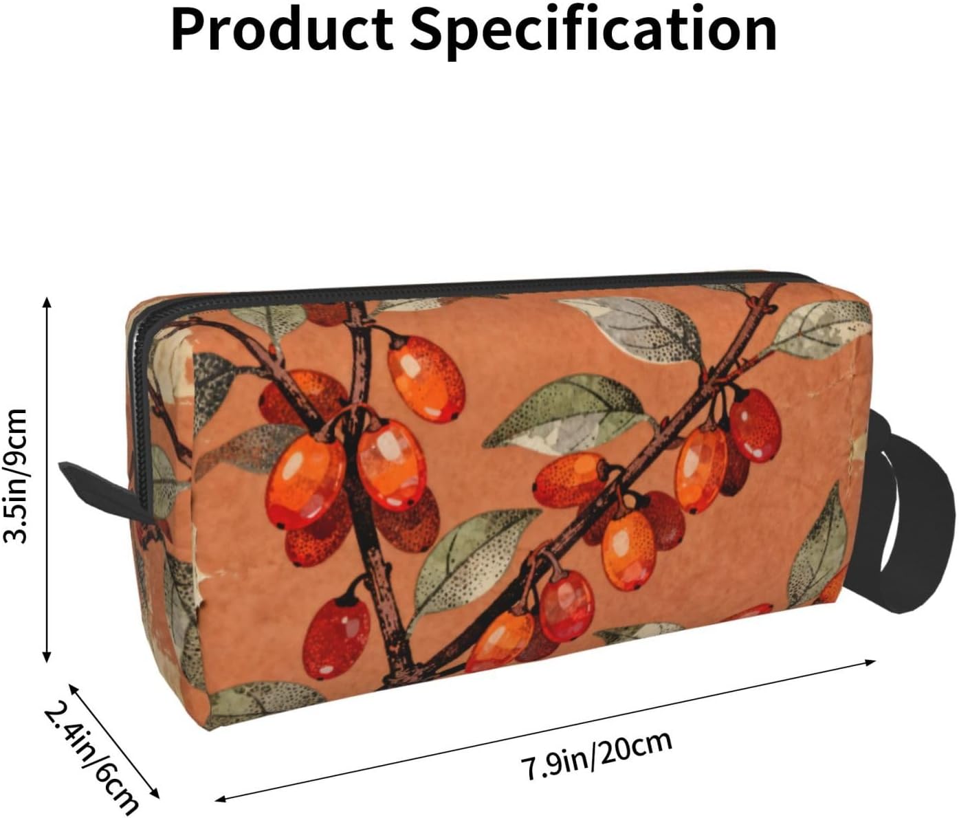Dogwood Berries Makeup Bag Organizer Compact & Durable Berry Travel Cosmetic Bag Oxford Fabric Impact-Resistant Multi-Purpose Storage Perfect for Travel, Gym, Daily Use
