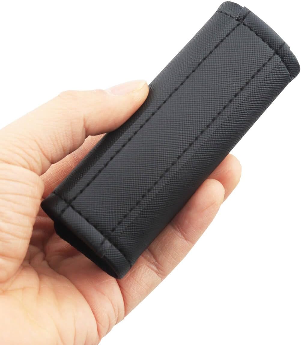 Luggage Handle Wrap 5 Pack-Leather Luggage Handle Wraps for Suitcase/Handbag/Duffel Bag/Car Bright Luggage Identfier/Handle Covers/Grips Luggage Accessories for Travel 3.0 (Black)