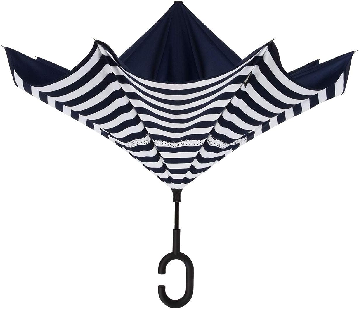 ShedRain Unbelievabrella Inverted, Upside Down, Windproof & Rainproof Car Umbrella - Hands Free C-Shape Handle - Heavy Duty, Double Layer Reverse Canopy Protects Men & Women Outdoors from Wind & Rain