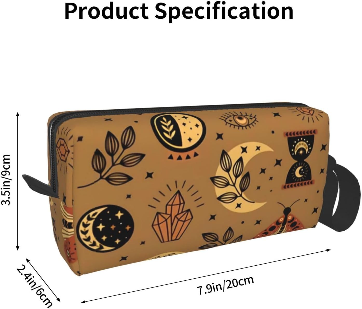 Mystical Moon & Star Makeup Bag Small Organizer Small Travel Cosmetic Bags Compact Durable Oxford Fabric Multi-Purpose Storage Perfect for Travel, Gym, Daily Use