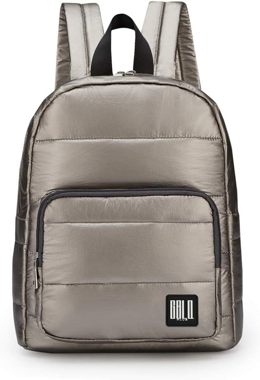 Backpack Purse for Women, Small Quilted Nylon Lightweight Backpack, Water Resistant Iridescent Puffy Casual Daypack