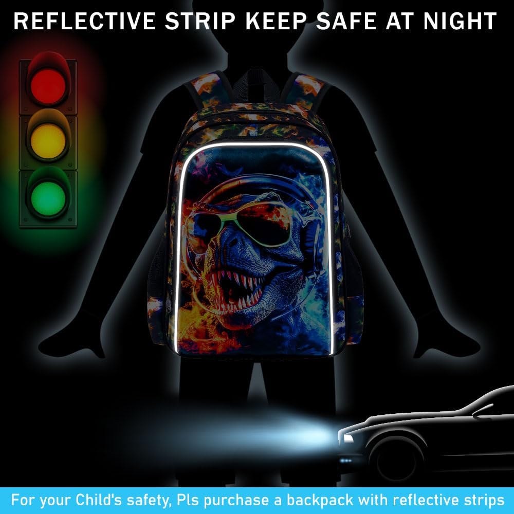 3Pcs Backpack for Boys, 17" Kids Bookbag with Lunch Box, School Backpacks for Elementary Preschool Kindergarten