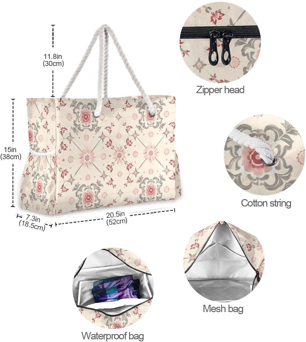 senya Large Beach Bags Totes Swim Canvas Tote Shoulder Bag Water Resistant Bags for Gym Travel Daily