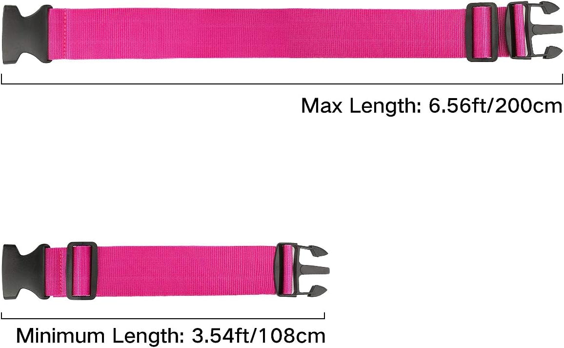 Luxebell Luggage Straps Suitcase Belt Add-A-Bag Travel Accessories, Heavy Duty Strap, 4-Pack 6.56ft Rosy