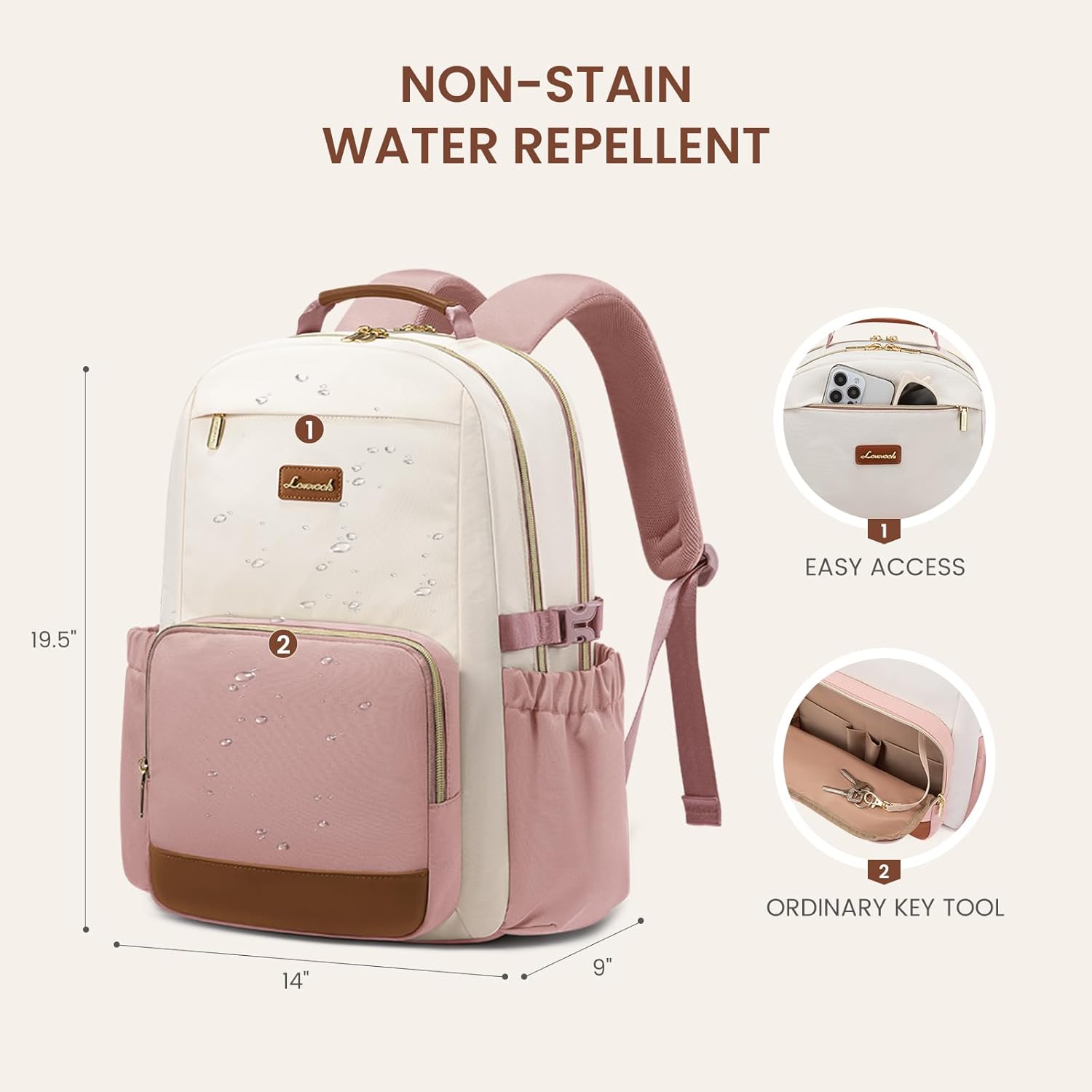 LOVEVOOK Laptop Backpack for Women with Pouch Pocket for Large Capacity Cup,18 Inch Teacher Nurse