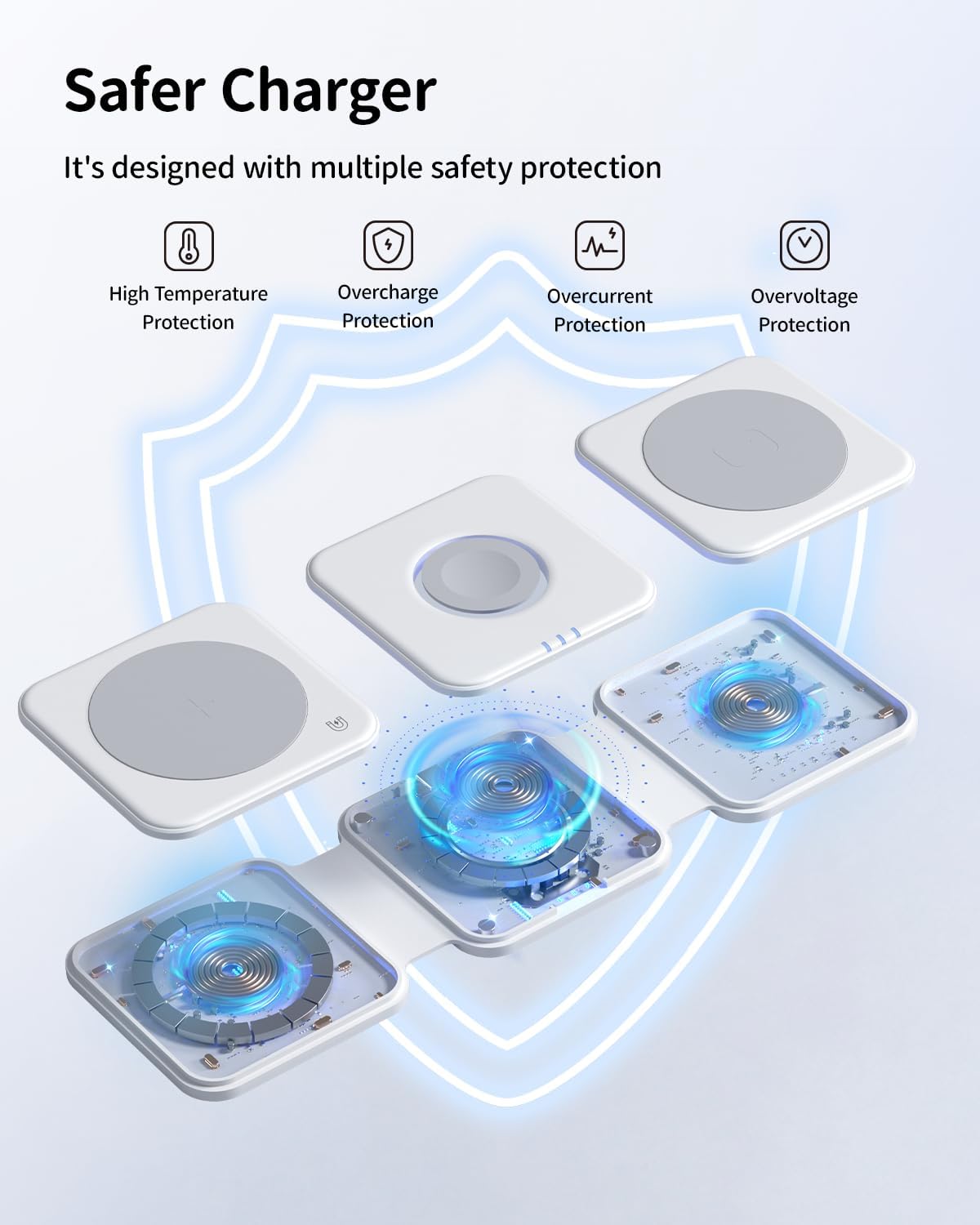 3-in-1 Wireless Charger for Magsafe: GEEKERA Magnetic Charging Pad for iPhone 15/14/13/12 Pro Max/Plus/Mini, Apple Watch Ultra 2/Series 9/8/7/6/5/4/3, AirPods Pro 3rd/2nd…