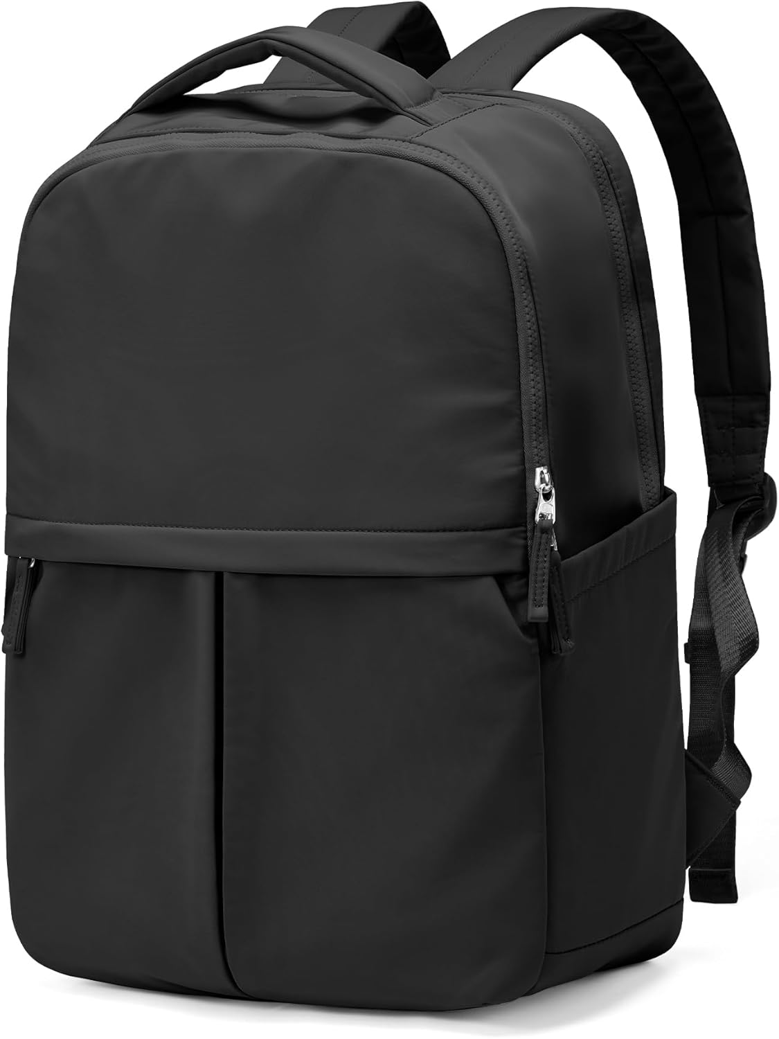 Black Laptop Backpack for Women Men Gym Work Backpack Casual Daypack Backpacks Small Travel Backpack for Traveling on Airplane Lightweight College Teacher Backpacks for Women