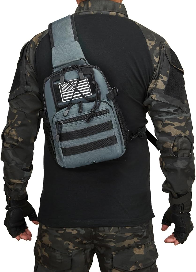 ATBP Small Tactical Holster Sling Backpack Accessories Shoulder Pouch Water Bottle & Radio Holder Crossbody Bag for Men