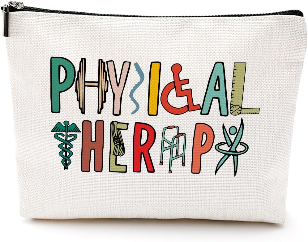 Physical Therapy Gifts Physical Therapist Gifts Makeup Bag Occupational Therapy Gift Inspirational Cosmetic Bag for Women Friend Physiotherapist PT Assistant Birthday Christmas Appreciation