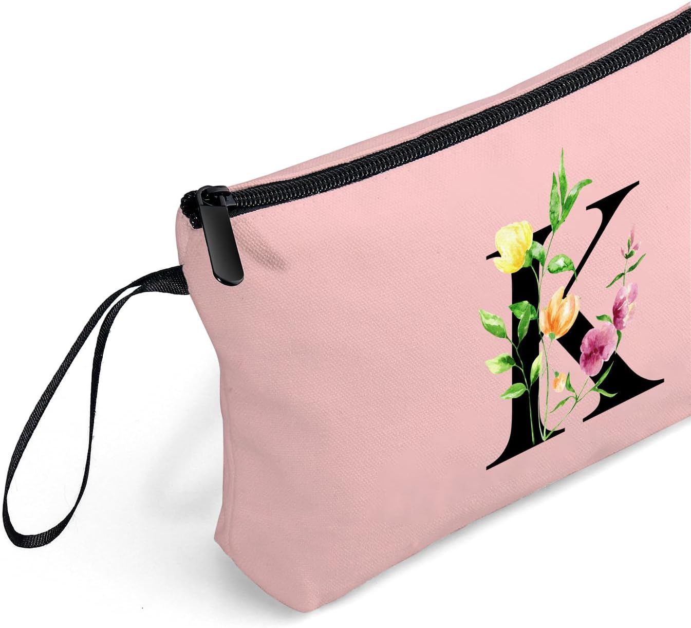 Birthday Thank You Appreciation Monogrammed Gifts for Mom Aunt Teacher Sister Friend Coworkers Bride Bridesmaid Makeup Cosmetic Bag with Mirror Mothers Day Christmas Graduation K