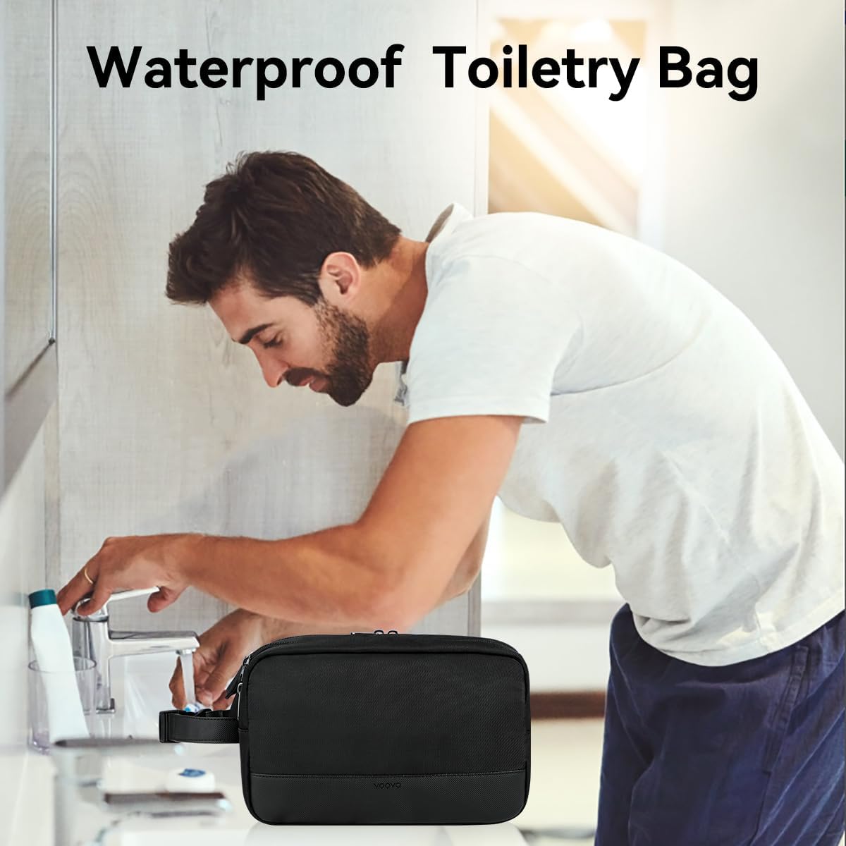 Voova Travel Toiletry Bag for Men Women, Hanging Dopp Kit Water Resistant Shaving Bag for