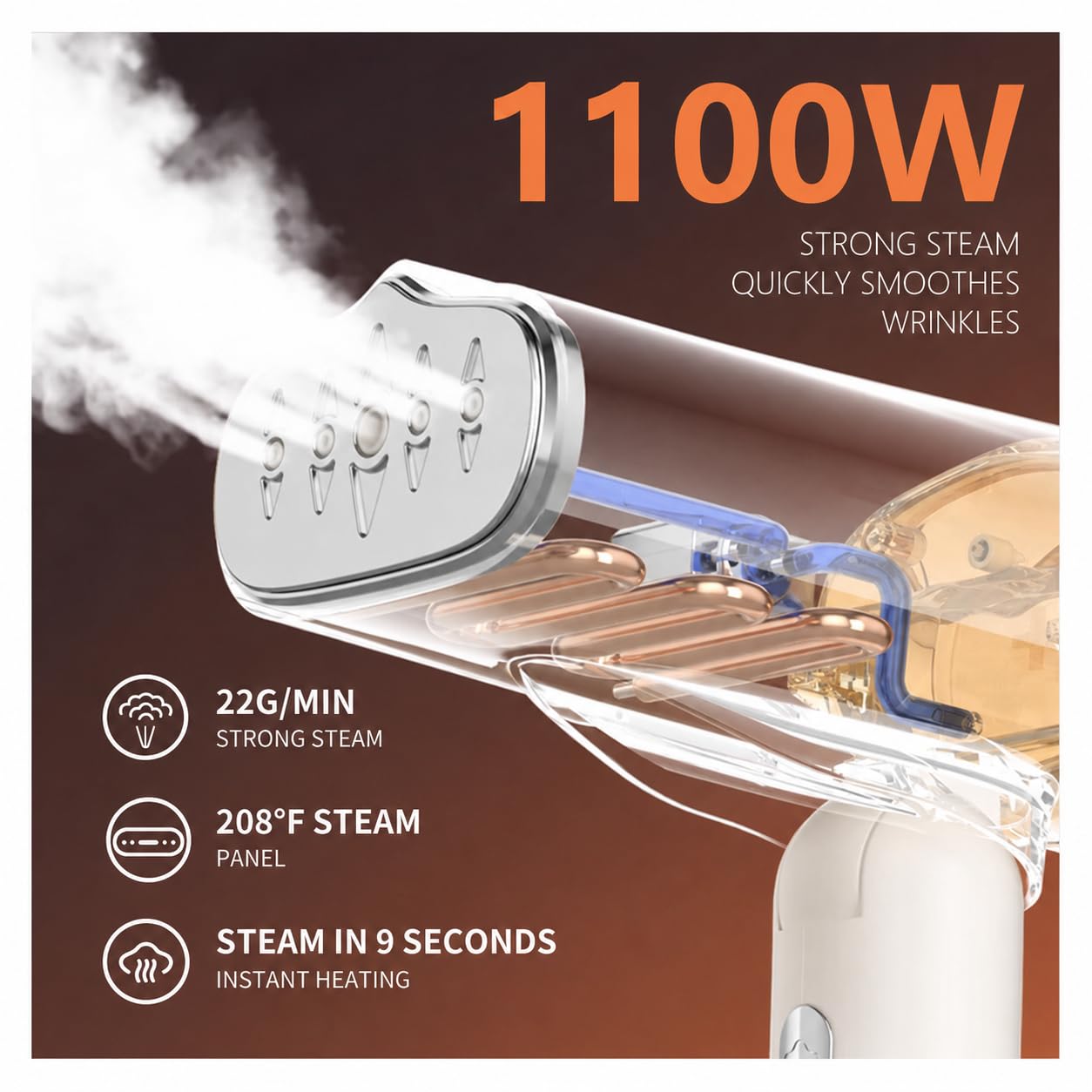 2026 upgraded 1200w Travel Garment Steamer for Clothes only used in 110v