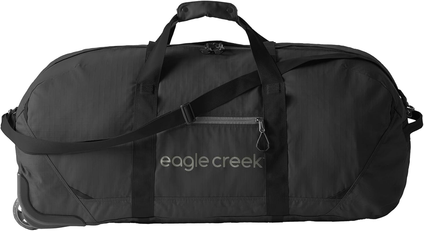 Eagle Creek No Matter What Rolling Duffel - Durable Rolling Bag for Travel - Adjustable Shoulder Strap - Heavy Duty Wheels - Lockable Zippers - Multiple Carry Options - 110L - Black