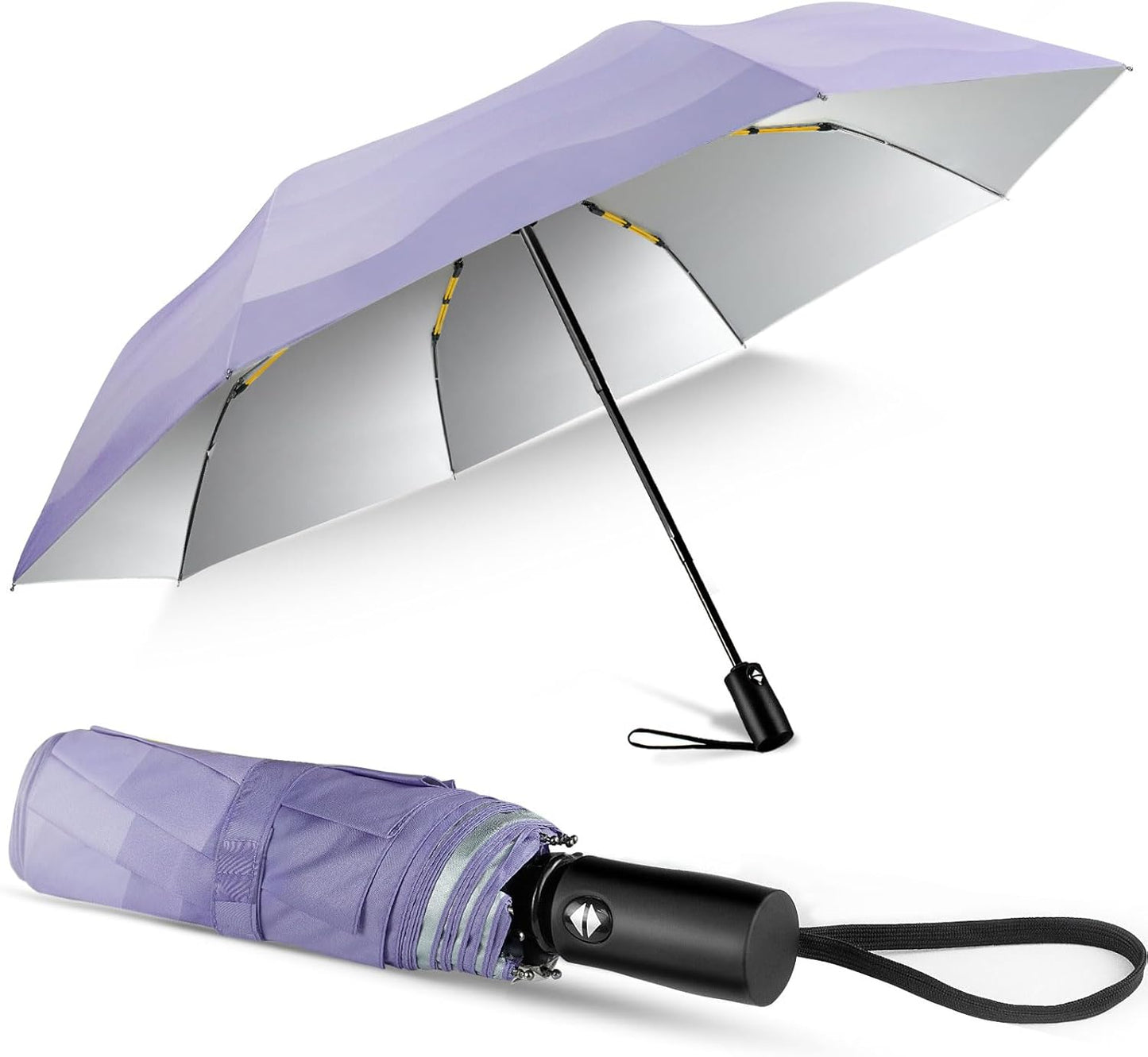 Lejorain Cute Women Sun Umbrella - Automatic Folding UV Protection Lightweight Umbrella Compact Travel Fashion Pretty Collapsible Golf Rain Umbrellas for Women