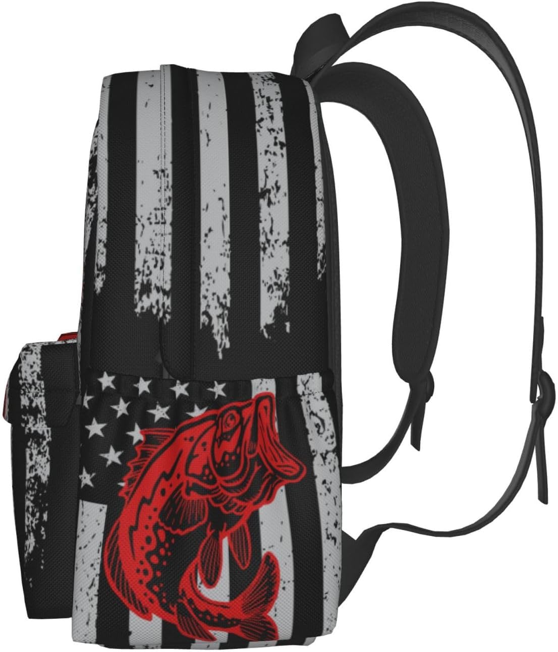 Fish Flag Backpack School Bag Lightweight Bookbag Laptop Travel Daypack For Kids Girls Boys Teens