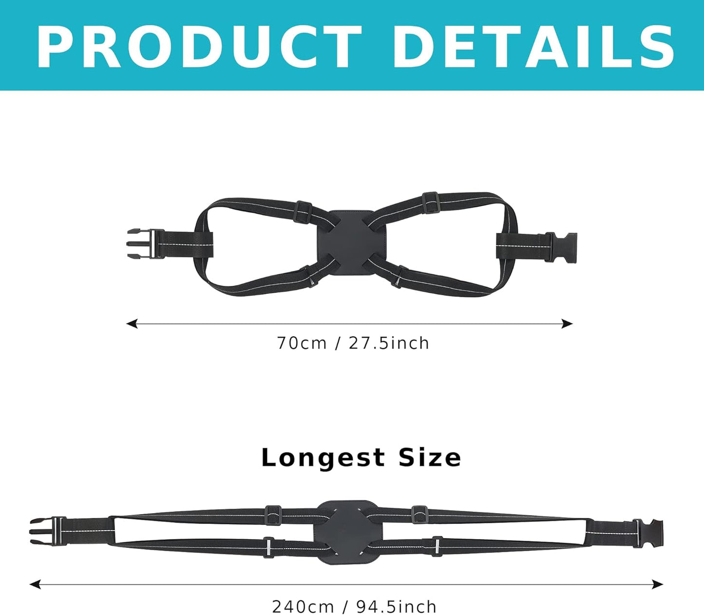 Travelkin Luggage Straps for Suitcases, Luggage Bungee Straps for Attaching Bags, Travel Essentials for Suitcases Add a Bag (Black)