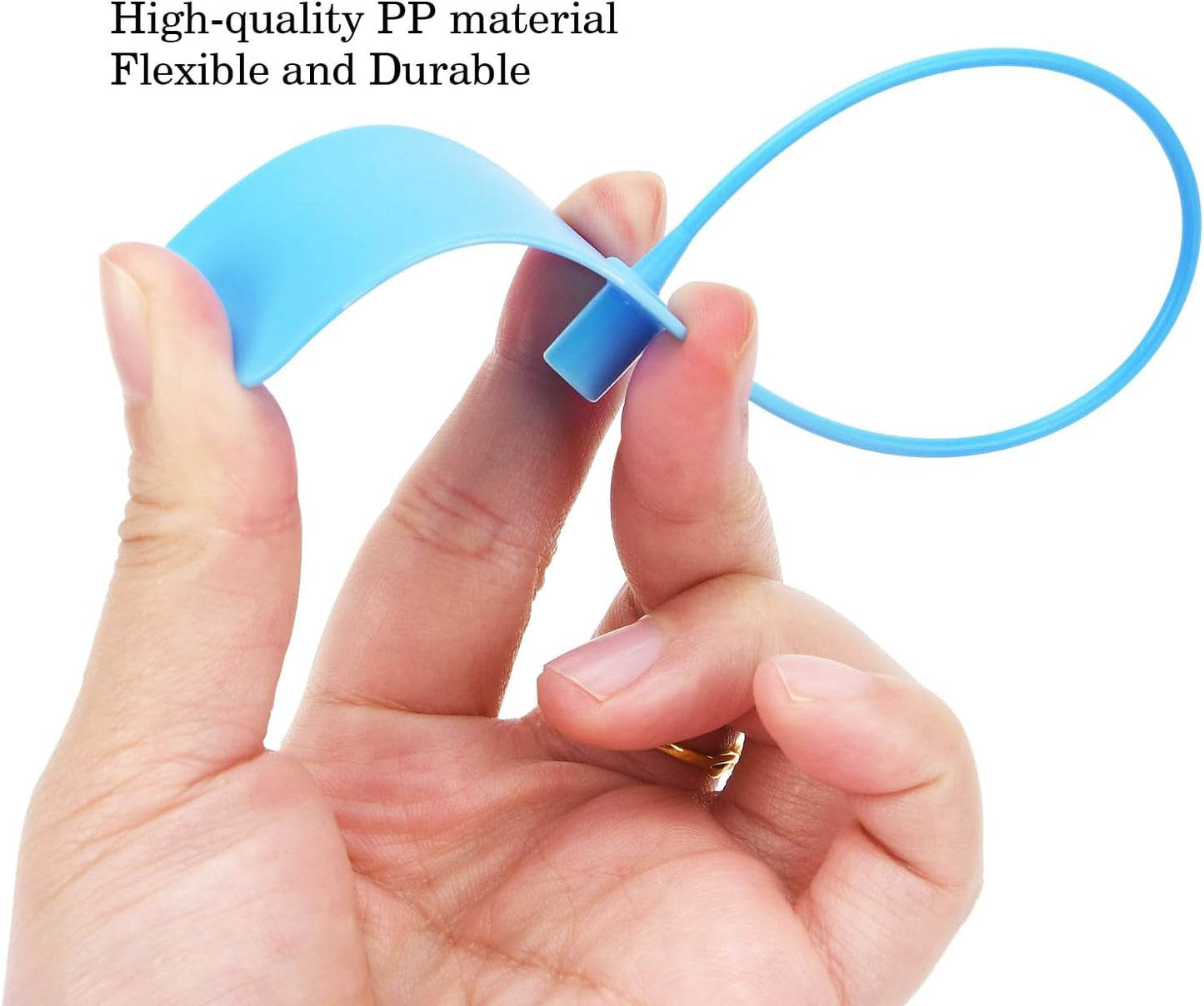50pcs Luggage Tags Plastic Seals Shipping Label Logistics Use Sign Tie, Sealing Storage Multi Purpose Name ID Tag with Marker for Backpack, Schoolbag, Car Key (Blue)