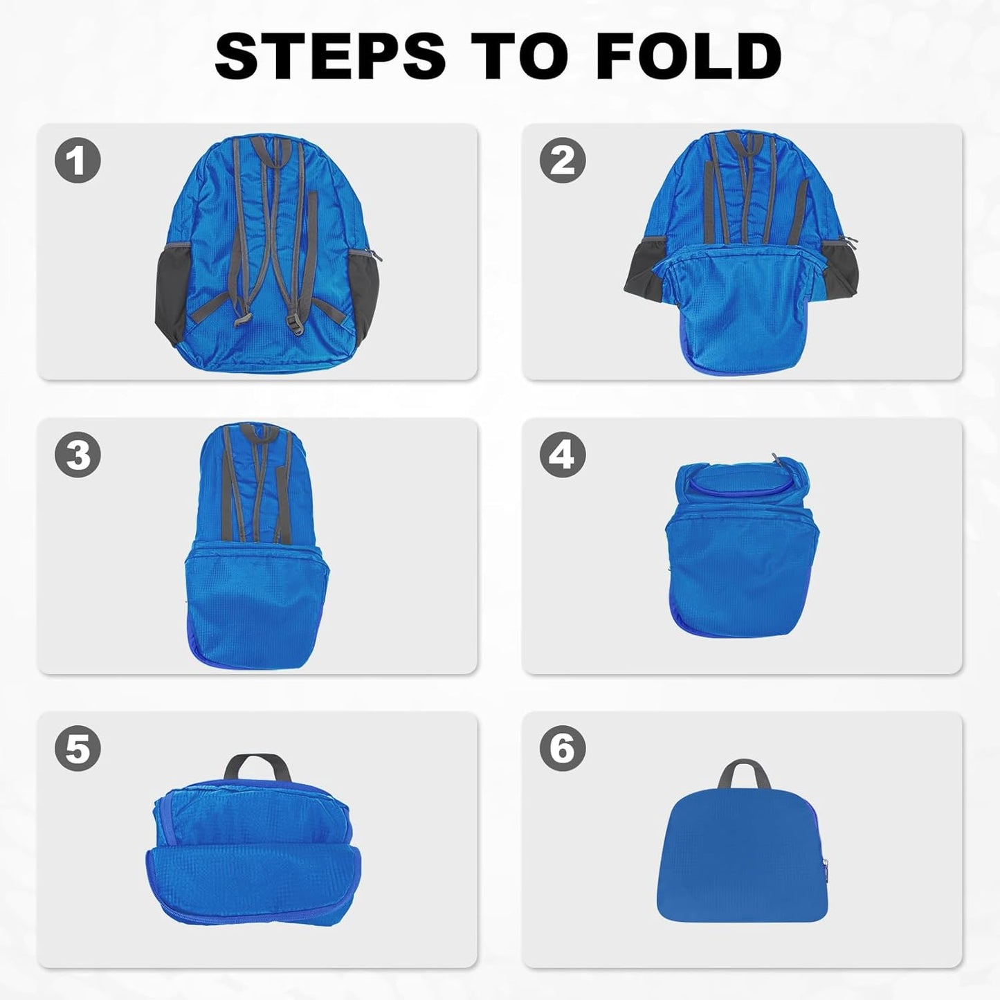 HOLYLUCK 20L lightweight packable Hiking Daypack Foldable Backpack for Men Women Small Travel Outdoor Foldable Shoulder Bag-dark blue