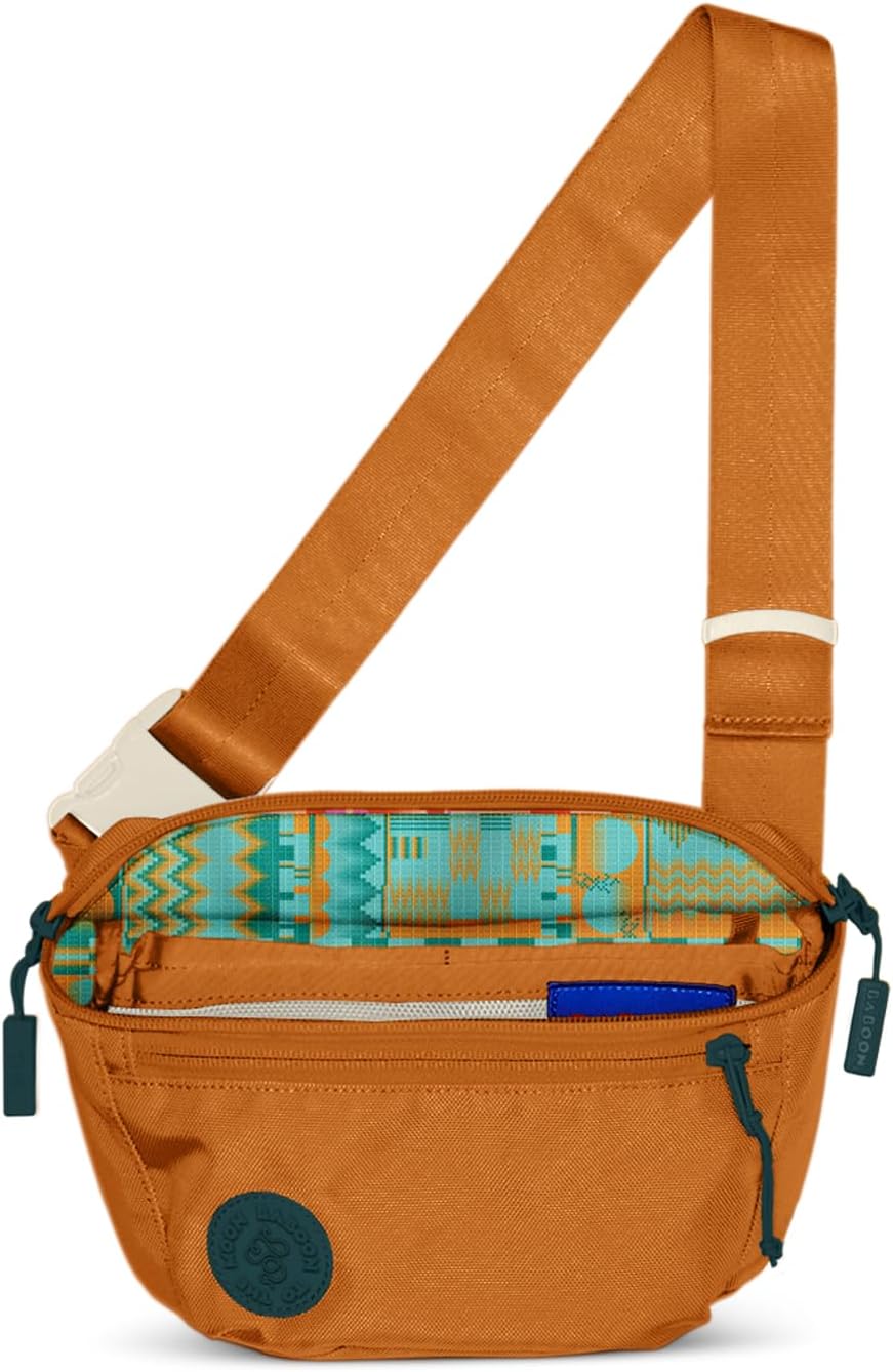 Baboon to the Moon Fanny Pack - Trendy, Compact, Water-Repellent Waist Bag in Multiple Colors and Sizes for Men and Women (Caramel, Full Size (3L))