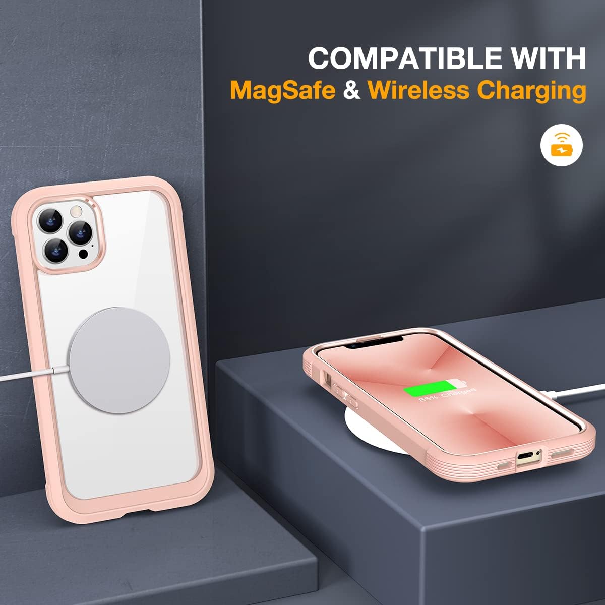Miracase Glass Case for iPhone 13 Pro Max 6.7 inch, Upgrade Full-Body Clear Bumper Case with