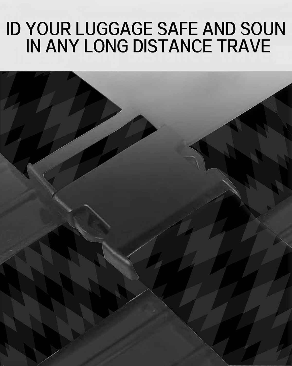 Luggage Straps for Suitcases, Adjustable Travel Belt, Durable Wide Luggage Strap, Cute Suitcase Strap Identifiers with Buckle, Bag Straps for Luggage, Luxury Black Diamond Pattern