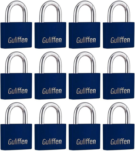 Aluminum Padlocks, 12 Pack Blue Keyed Alike, Key Lock, Padlocks, Padlock