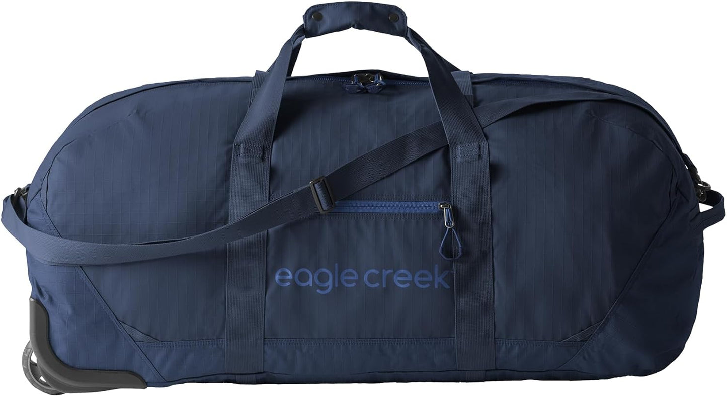 Eagle Creek No Matter What Rolling Duffel - Durable Rolling Bag for Travel - Adjustable Shoulder Strap - Heavy Duty Wheels - Lockable Zippers - Multiple Carry Options - 110L - Atlantic Blue