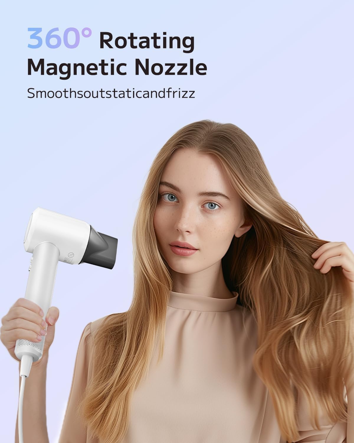 Hair Dryer, Ionic High-Speed Blow Dryer for Fast Drying with Brushless Motor, Portable Professional