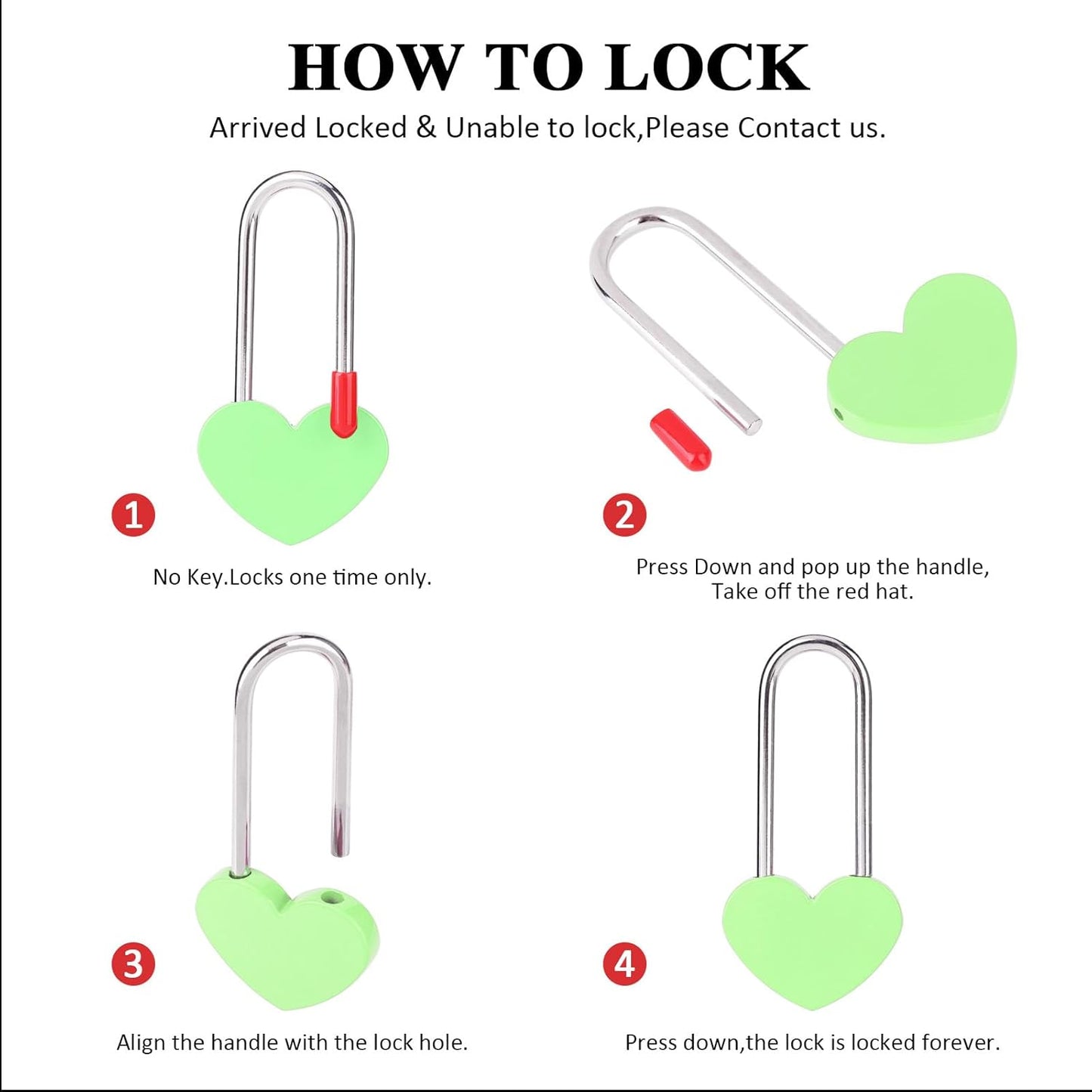 20PCS 3.5" 50mm Love Lock Heart Padlock,Green Single Heart Lock for Lovers Wedding,Valentines,Anniversary,Travel(NO Key)