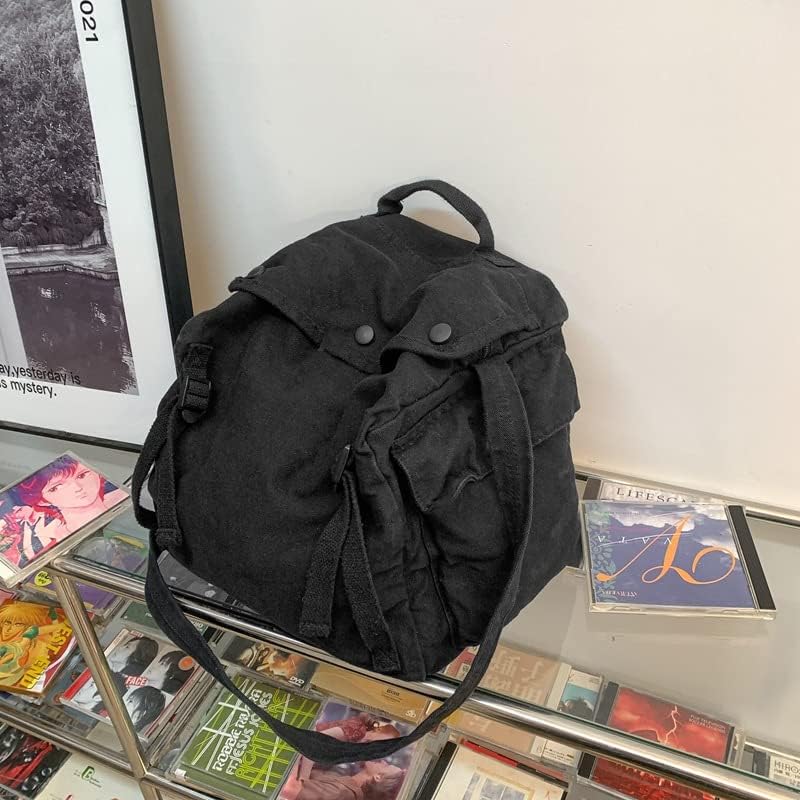 Womens Mens Crossbody Bag Canvas Messenger Bag for School Aesthetic Hobo Bag Vintage Harajuku