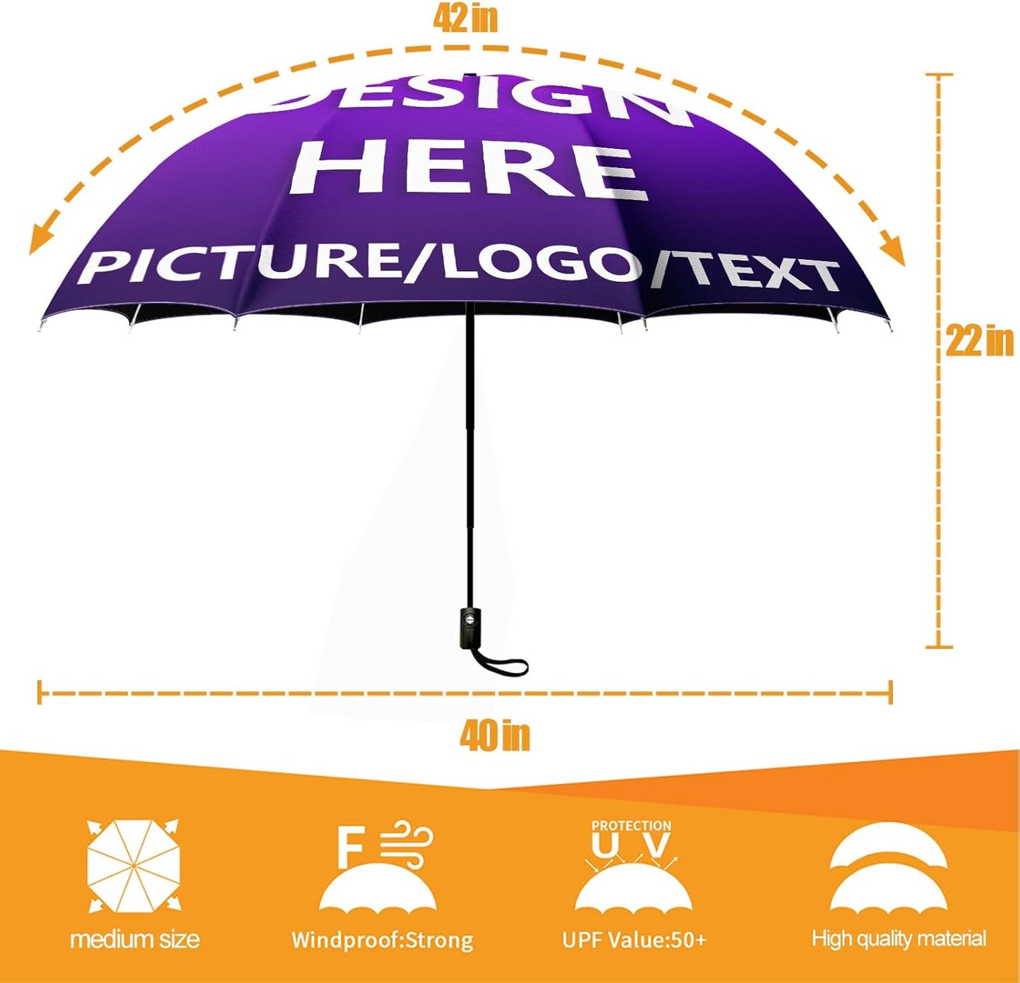 Small Compact Travel Automatic Folding Umbrella for Women, Portable Lightweight, Rain, Wind, UV Sun Shade