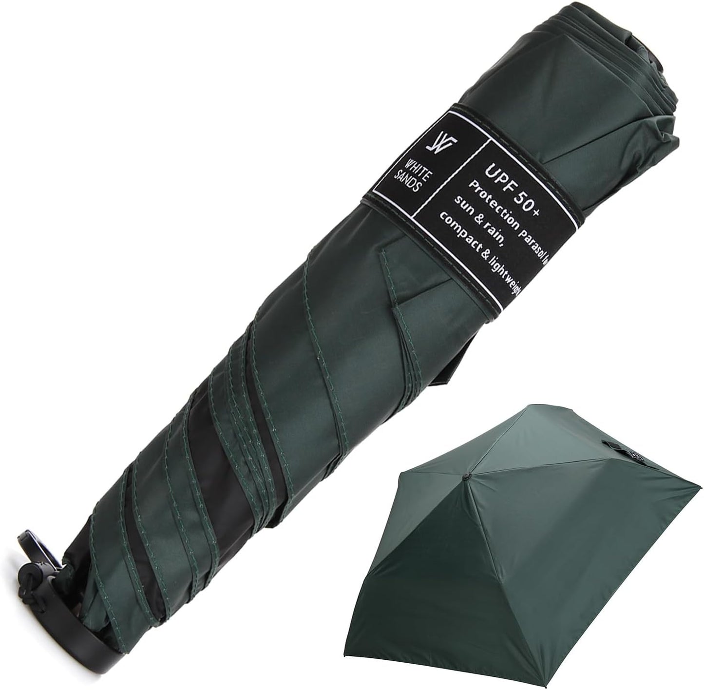 WHITE SANDS MOJA Ultralight Travel Umbrella Compact, Foldable, UPF 50+ Sun Protection LUNOA