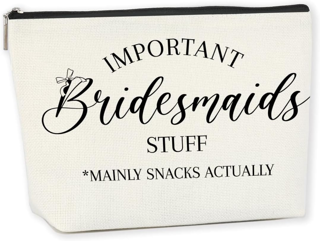 Bridesmaids Gifts for Wedding Day Wedding Shower Gifts Marriage Gifts Bridal Party Gifts Makeup Bag Cosmetic Bag for Women Female Lady Friend Coworker Bachelorette Party Wedding Gift Ideas