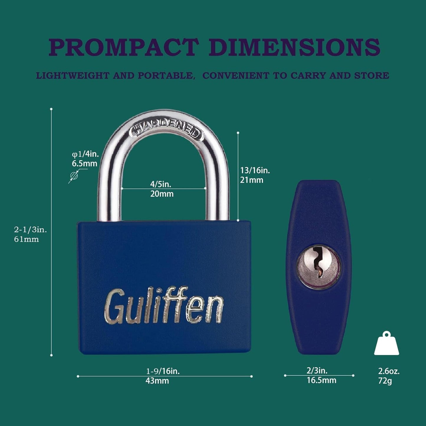 Aluminum Padlocks, 12 Pack Blue Keyed Alike, Key Lock, Padlocks, Padlock