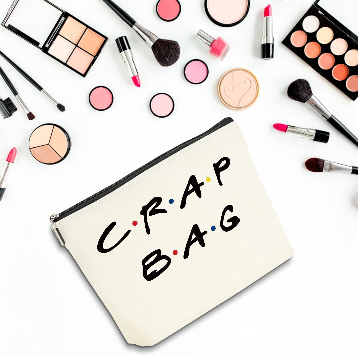 2 PCS Funny Gifts for Women Makeup Bag, Best Friend Birthday Gifts for Women, Funny Cosmetic Bags, Sister Christmas Graduation Friendship Gift for Daughter From Mom, Black White Travel Organizer