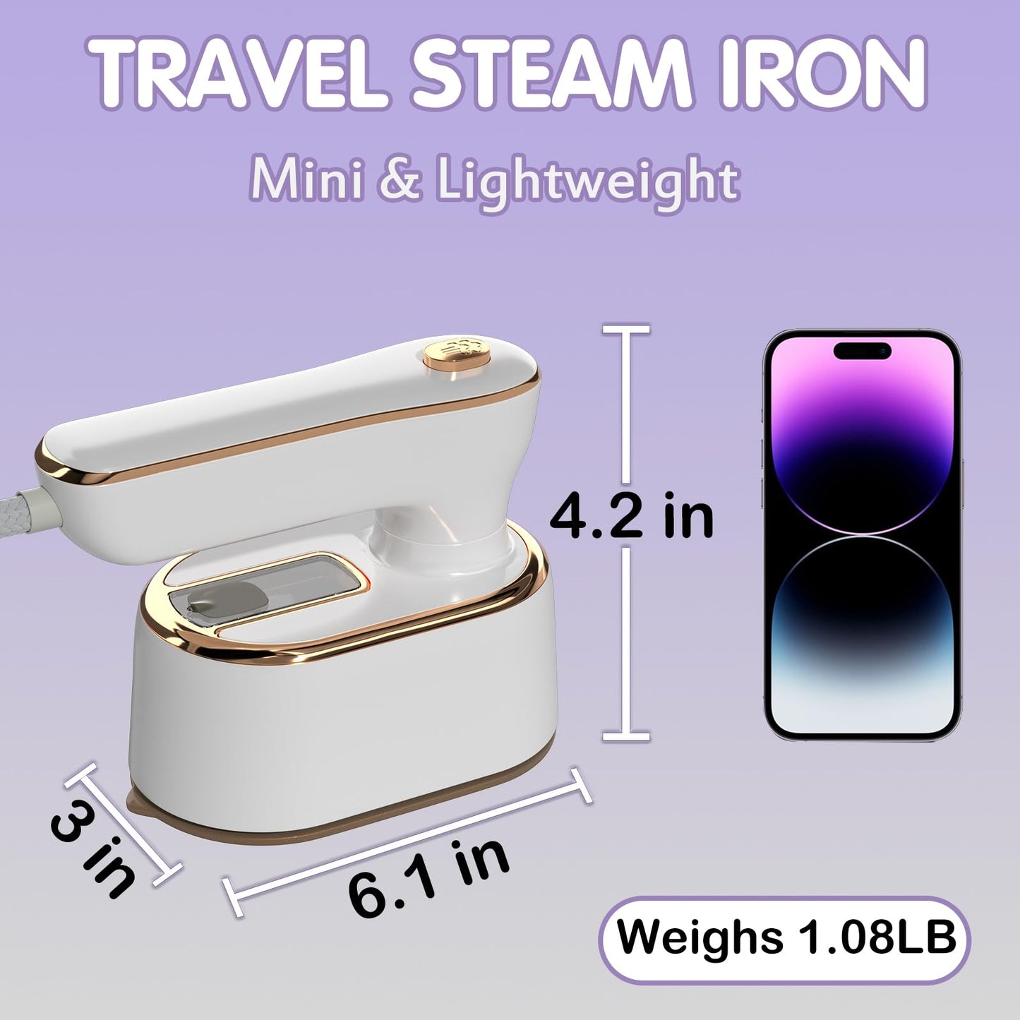 Travel Steamer Iron for Clothes Mini - Portable Ironing Machine Travel Small Size Portable Steamer
