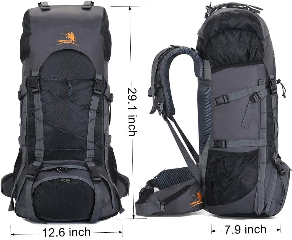 Bseash 60L Internal Frame Waterproof Hiking Camping Backpack with Rain Cover, Large Outdoor Sport Travel Daypack Rucksack