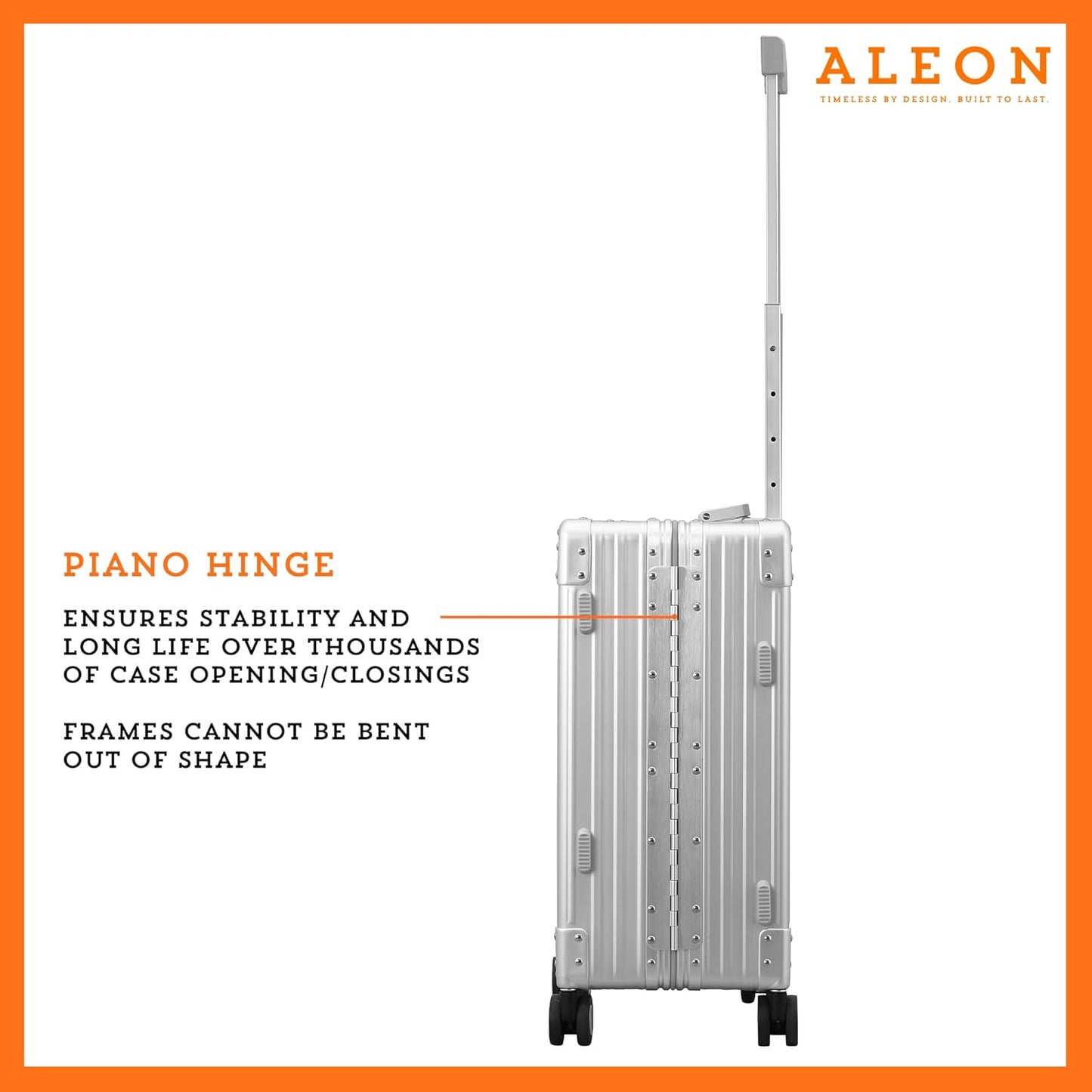 Aleon All Aluminum Lightweight Carry-On Luggage - Hardside Carry-On Suitcase, TSA Approved, Hard