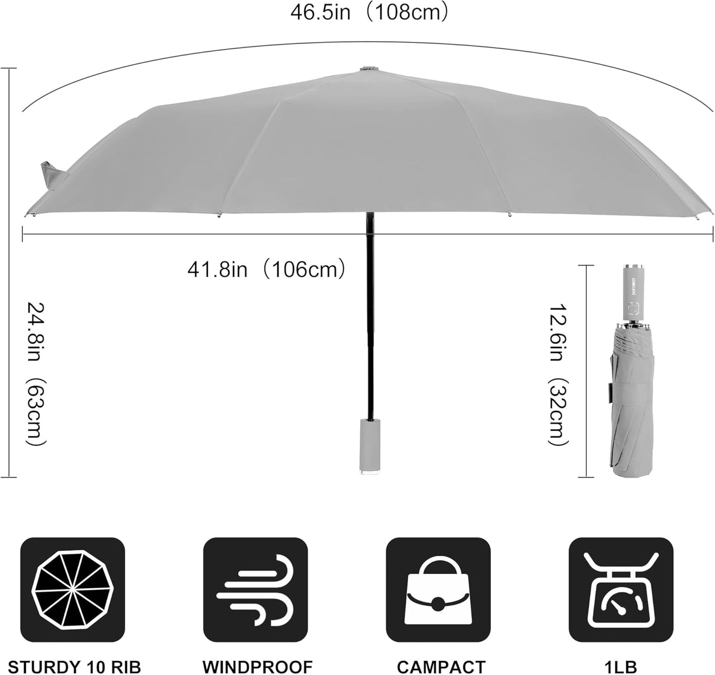 DOFOWOT UV Protection Umbrella for Rain Sun Umbrellas Windproof Anti-Rebound UPF 50+ UV Travel Umbrella Compact for Women Men
