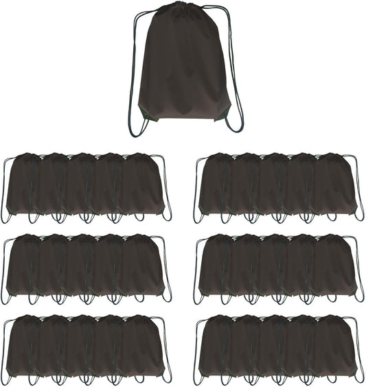 Drawstring Backpack Bulk 30 packs Draw String Backpack Bags DIY Gym Sports trip Traveling Yoga ride Pedestrianism Cinch Bag Sackpack Drawstring (black)