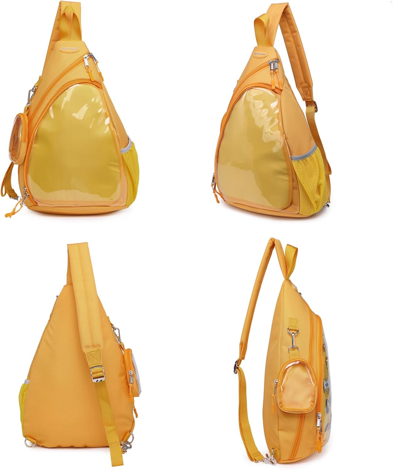 Oxford Ita Bag Kawaii Pin Display Chest Pack Single Shoulder Bag Sport Backpack Hiking Daypack, Medium