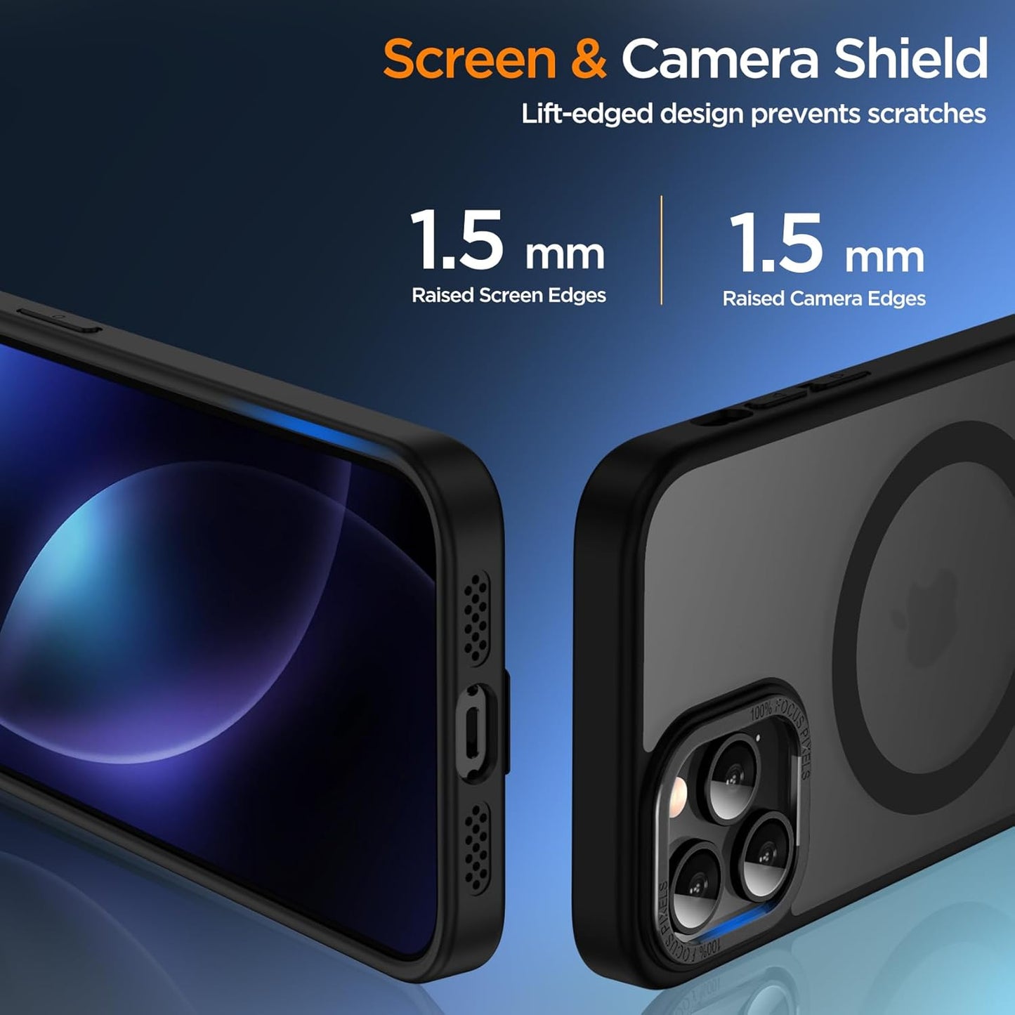 for iPhone 14 Pro Case with Kickstand, Compatible with MagSafe, [Invisible Stand] Anti-Slip Shockproof Military-Grade Protection, Magnetic Translucent Phone Case for iPhone 14Pro (Black)