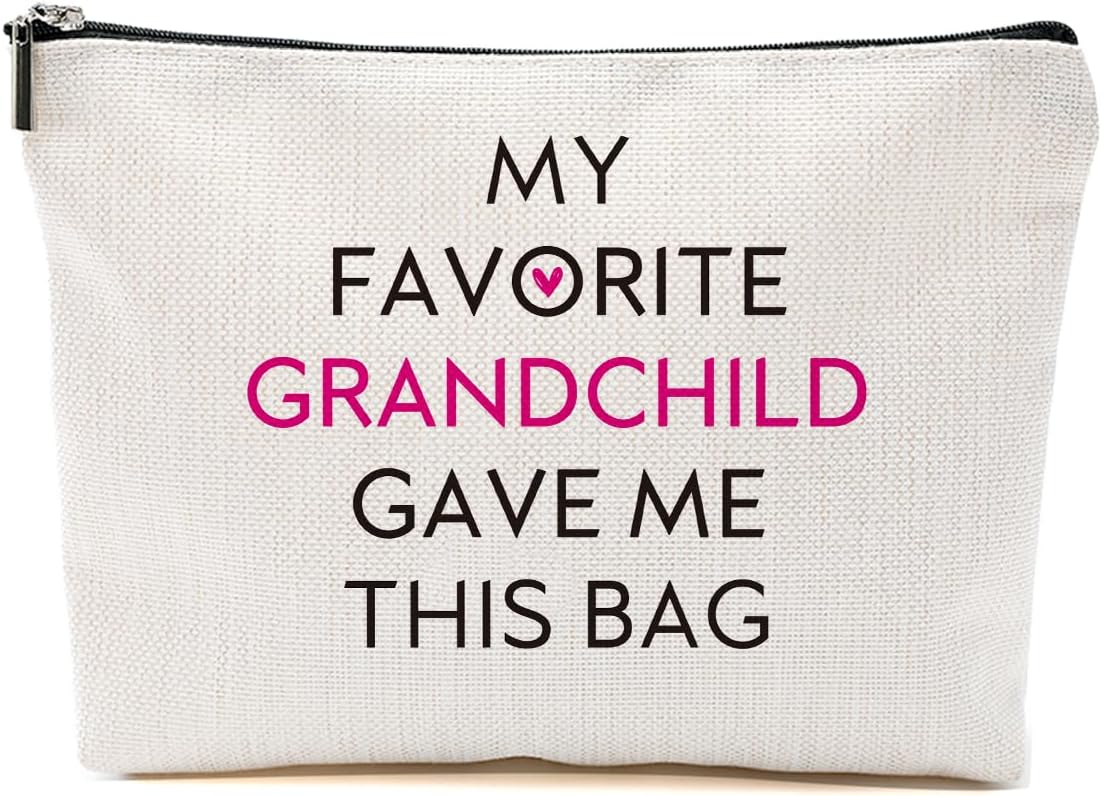 Gifts for Grandma Makeup Bag, Funny Cosmetic Bag Grandmother Gifts for Granny Nana Gigi Appreciation Grandma Gift, Mothers Day Christmas Birthday Gift, Makeup Pouch Toiletry Zipper Bags Organizer