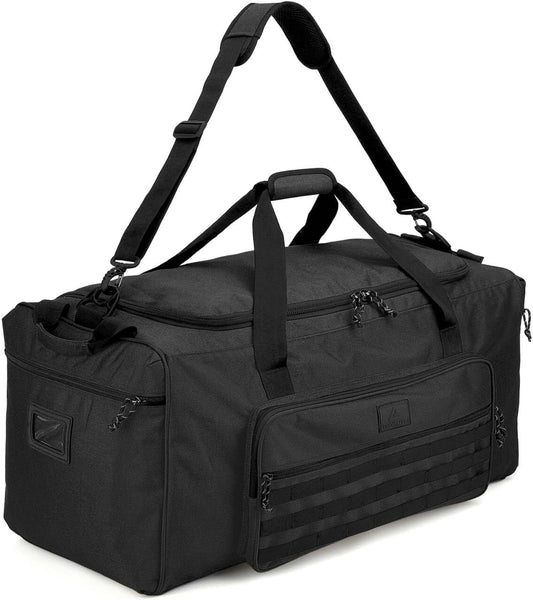 120L Extra Large Gym Duffle Bag for Men Women with Shoes Compartment Heavy Duty Tactical Sports Duffel Bag Big Football Baseball Basketball Soccer Hockey Team Equipment Bag, Black