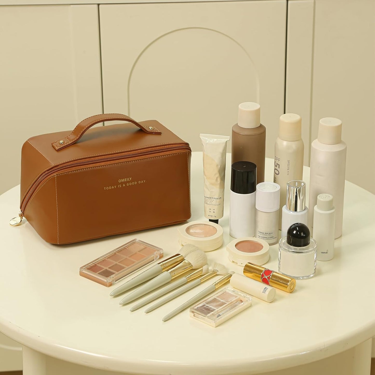 Travel Makeup Bag Toiletry Bag for Women Large Cosmetic Travel Bag Makeup Storage Box Skincare