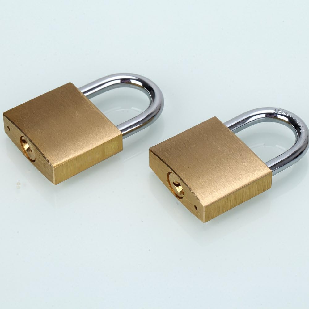 ABRAFOX Lock Solid Brass Keyed Different Padlock-12pack(24 Keys)