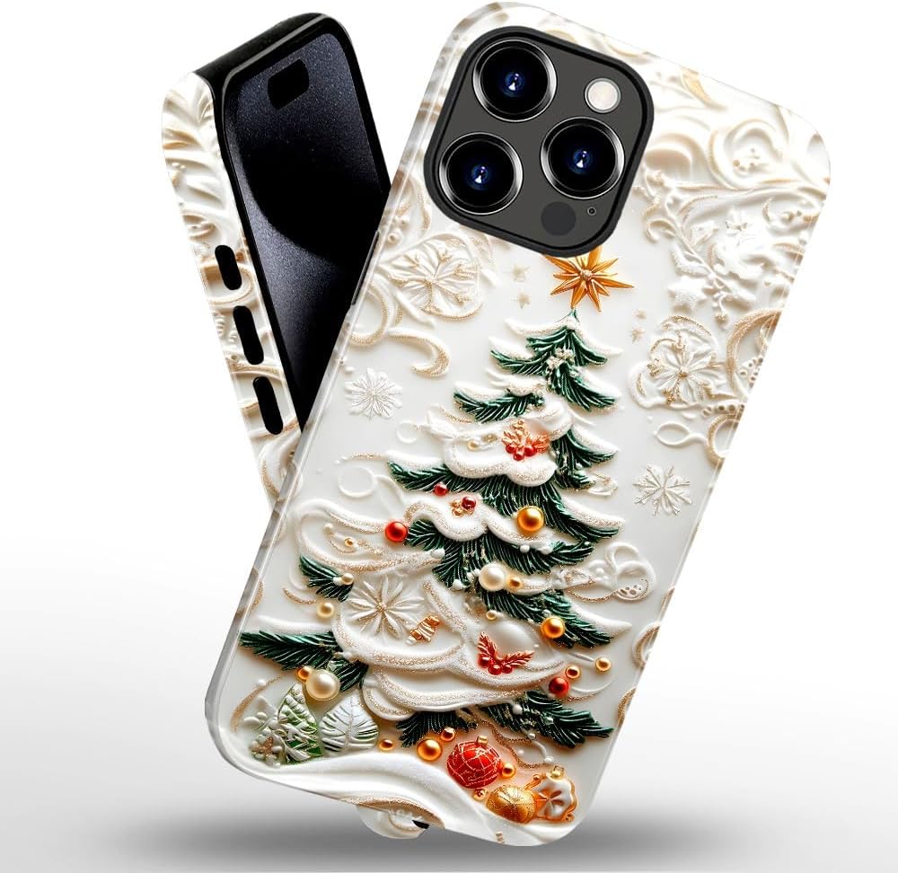 Case for iPhone 11 Pro Max - Slim Fit Anti-Scratch Phone Case for Girl Women - Christmas Tree Stained Glass (Glossy)